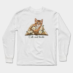 Little cat and book Long Sleeve T-Shirt